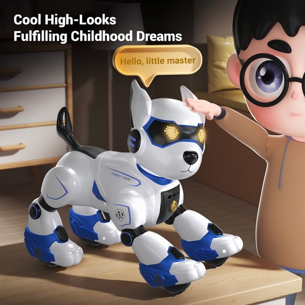 RC Robot Dog Interactive Electronic Pet Children's Puzzle Toy Remote Control Simulation Stunt Machine Dog Voice Control Singing and Dancing Expert