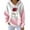Pink, variant on Women's Loose And Comfortable Drawstring V-neck Long Sleeved Christmas Print Hoodie, Holiday Season Fashion Wear, Comfortable and Warm Pullover,Wine,S