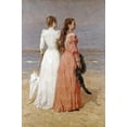 thumbnail image 2 of Verheyden, Isidore 17x24 Gold Ornate Wood Framed with Double Matting Museum Art Print Titled - Elegant Women on a Beach, 2 of 4