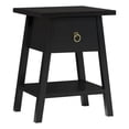 thumbnail image 1 of Solid Wood Japandi Bedside Table with Pull-Ring - Warm Gray, 1 of 6
