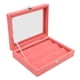 thumbnail image 3 of Vitrina de alfiler con tapa de vidrio transparente a prueba de polvo, caja de almacenamiento con hebilla de bloqueo para broche, colección de joyas, color rosa pequeño, 3 of 5
