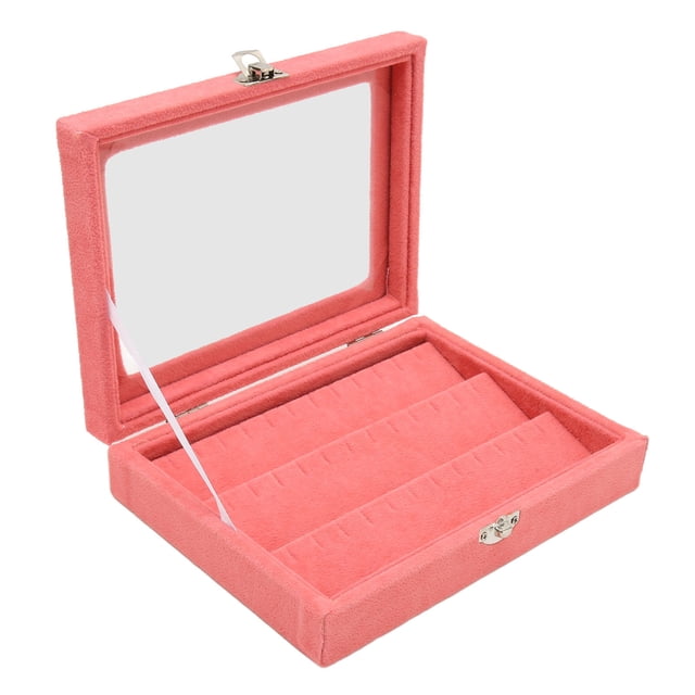 Pin Jewelry Display Case, Flocking Lining Easy Cleaning Pink Medal Frame Box Dustproof Protective With Lock Buckle For Brooch Collection Pink Small