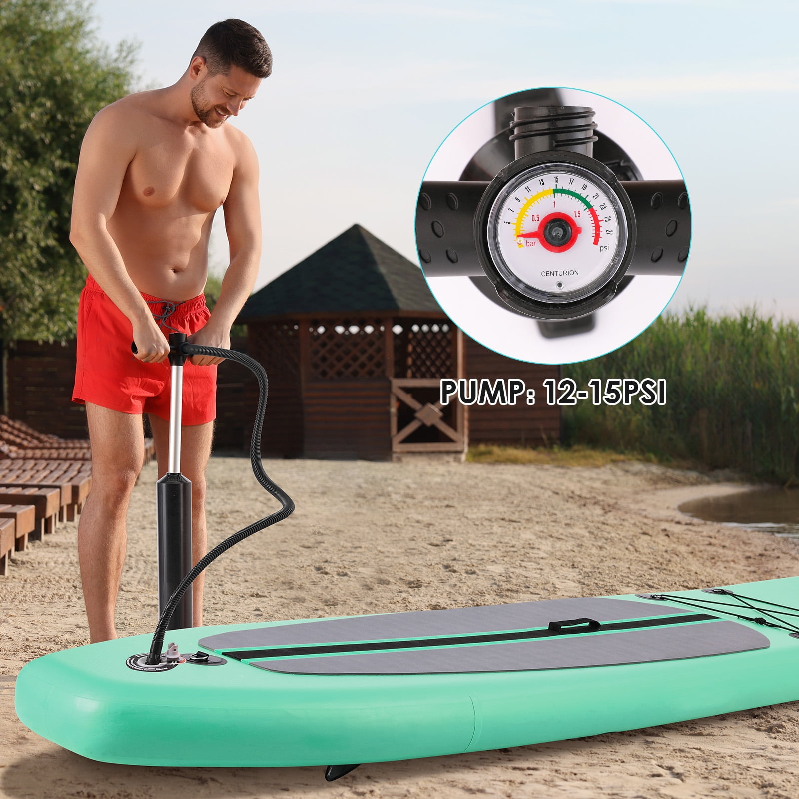 Arlopu Inflatable Stand up Paddle Board, 11ft Fishing Paddle Board Non-Slip Comfort Deck for Adult