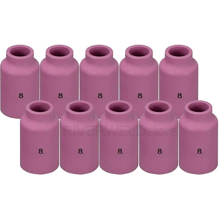 

RIVERWELD TIG Alumina Gas Lens Ceramic Cup 54N Series for TIG Welding Torch WP 17 18 26 Series in Lincoln Miller ESAB Weldcraft CK Everlast (54N14 (#8 1/2 ) 10pk)