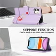 thumbnail image 4 of Allytechgroup Wallet Case for Apple iPhone 14 Plus with Crossbody Strap Hand Wrist, Makeup Mirror Cards Slots Cash Pocket RFID Blocking Flip Stand Slim Case Cover for iPhone 14 Plus, Purple, 4 of 8