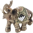 thumbnail image 1 of Estatua de elefante de la riqueza de la suerte, colección de decoración del hogar de estatua verde Feng Shui (10,5*5*10,5 cm), 1 of 5