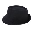 thumbnail image 6 of Classic Manhattan Structured Gangster Trilby Fabric Fedora Hat Black, 6 of 7