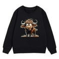 thumbnail image 3 of lnmuld Hoodies for Teens Solid Color Girls' Autumn and Winter Cute Cow Print Round Neck Long Sleeve Casual Hoodless Sweatshirt Size:5-6 Years, 3 of 4