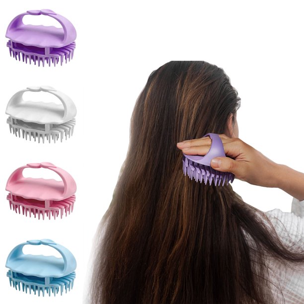 Cepillo de champú de masaje de cuero cabelludo de silicona para limpieza del cabello y el cuerpo, exfoliación y masaje SPA - cerdas suaves para hombres y mujeres - peine de baño de ducha para todo