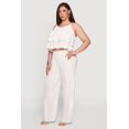 thumbnail image 2 of Women's Plus Size High Waisted Crepe Knit Tiered Palazzo Pants, 2 of 4
