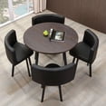 thumbnail image 3 of Round Legs Metal Dining Table Set 4 Chairs Outdoor Luxury Nailnordic Camping Table Coffee Makeup Mesa Comedor Kitchen Furniture My Lux Decor Round, 3 of 46