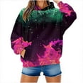 thumbnail image 4 of NuoCaiYun Fall Winter Sweatshirts for Men and Women Hooded Sweater Flame Printed Pullover Blouse with Pocket, 4 of 6