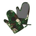 thumbnail image 5 of Hirioo Camouflage Skull for Silicone Oven Mitts for BBQ, Baking, Cooking, Set of 2, Heat Resistant 260℃, Non-Slip Kitchen Essentials, 5 of 6