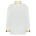 thumbnail image 2 of dPois Kids Boys Palace Prince Gold Embroidered Jacket Coat Halloween Long Sleeve Court Uniform White 155, 2 of 7