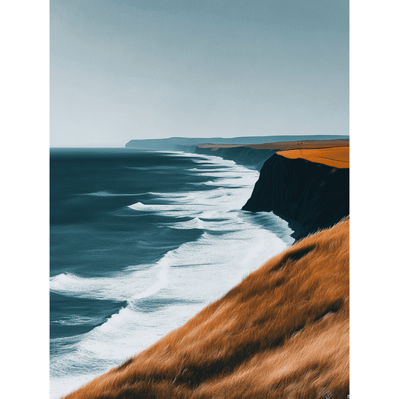 Ocean Coastline Canvas Print/Wall Art, Perfect for Living Room, Office,and Hotel Decoration.
