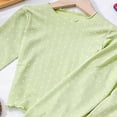 thumbnail image 4 of QTBIUQ Girls 2PC Polka Dot Fall Set Ruffle Trim Sweatshirt and Elastic Waist Straight Pants Outfit Set, 4 of 5