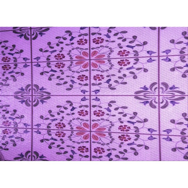 Ahgly Company Machine Washable Indoor Rectangle Transitional Violet Purple Area Rugs, 5' x 8'