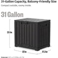 thumbnail image 2 of EAST OAK 31 Gallon Deck Box Lockable Patio Outdoor Resin Storage Box for Backyard,Black, 2 of 10