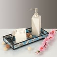 thumbnail image 3 of Nu Steel TR-243 Blue Floral Print Decorative Glass Tray, 3 of 4