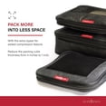 thumbnail image 2 of LeanTravel Compression Packing Cubes for Travel Organizers with Double Zipper (3-Pack (2L+1M), Black), 2 of 8