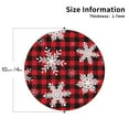 thumbnail image 2 of Yiaed Snowflakes On A Buffalo Plaid Print Leather Coasters for Drinks - Cup Coasters Coffee Table Kitchen Table Bar, Home & Office Gifts Handmade Drink Coasters-Round Shape, 2 of 6