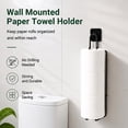 thumbnail image 4 of Toilet Roll Paper Holder, Tissue Storage Organizer, Over The Tank Toilet Paper Roll Holder Wall Mount, Heavy-Duty Metal Adhesive Hanging Toilets Tissue Holder for Bathroom and Camper,Black, 4 of 9
