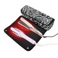 thumbnail image 2 of Hair Tools Storage with Heat Resistant Mat- Deep Black and White Printed Curling Iron Travel Bag/Flat Iron Case for Women, 2 of 8