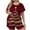 D719_Red, variant on Zormilly Christmas Pajamas for Women Plus Size Short Sleeve Shirts Wide Leg Shorts Comfy Pajamas Set Printed, S-5XL