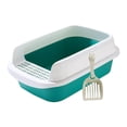 thumbnail image 3 of Milaget Cat Litter Box Potty Toilet High Sided Bedpan Semi Closed Removable Anti Medium Green, 3 of 9