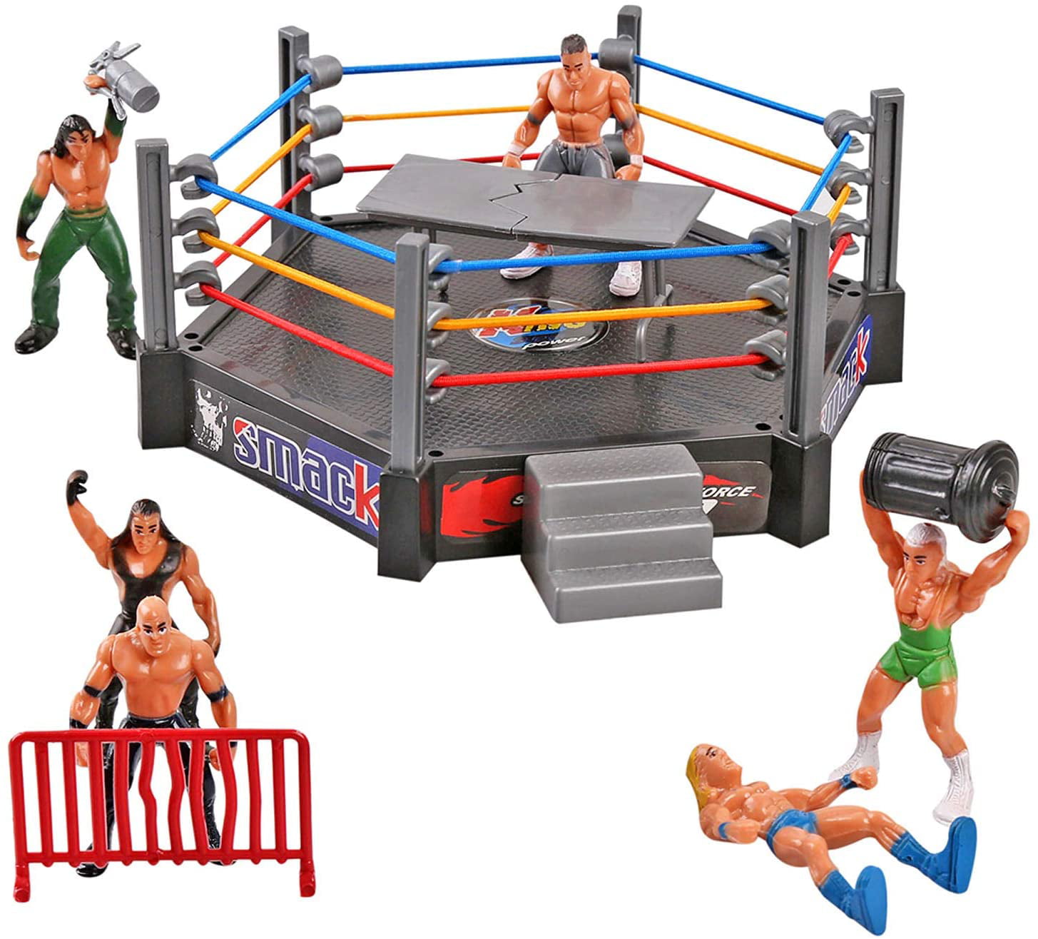 URBAN KIT Children's Wrestling Stage Ring With 12 Figures Mini