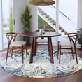 thumbnail image 3 of Round Rug 6Ft Washable Non-Slip, Blue Eucalyptus Coastal Circle Area Rugs for Living Room Bedroom, Beach Starfish Shell Nautical Ombre Indoor Floor Mats Carpet Runner for Home Decor Aesthetic, 3 of 8