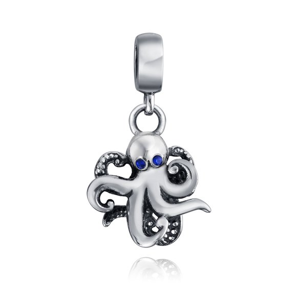 Bling Jewelry Womens Squid Scuba Diver Octopus Dangle Charm Bead Silver for European Bracelet