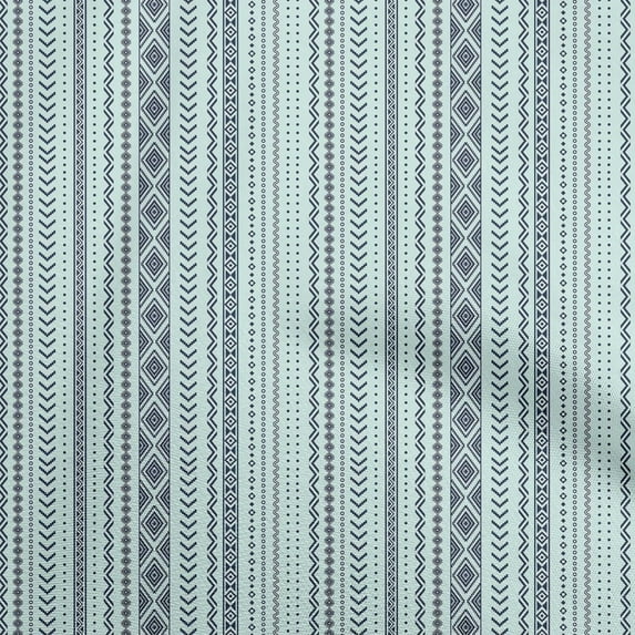 oneOone Georgette Viscose Sky Blue Fabric Tribal Sewing Material Print Fabric By The Yard 42 Inch Wide-IA