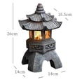 thumbnail image 2 of Garden Accessory Ornament Solar Powered Resin Pagoda Lantern Palace Lanterns Tower Statue Solar Lamp Garden Decor C, 2 of 5