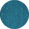 thumbnail image 1 of Ahgly Company Indoor Round Abstract Turquoise Blue Contemporary Area Rugs, 6' Round, 1 of 4