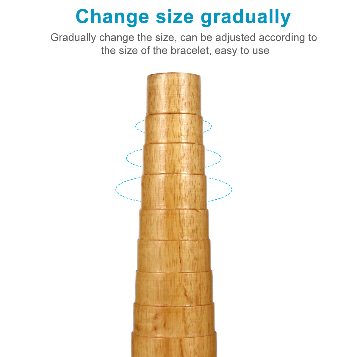 DIY Wood Bracelet Bangle Round Mandrel Jewelry Forming Making Tool (Wood Color)