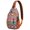 Colorful Abstr, variant on Tribal Bohemian Crossbody Sling Backpack for Travel, Vintage Style Lightweight Hiking Shoulder Bag for Outdoor Life
