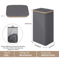 thumbnail image 2 of Sortora Laundry Hamper with Lid, 110L Large Laundry Basket with Removable Bag, Collapsible Tall Laundry Bin, Dirty Clothes Hamper for Laundry Room, Bathroom, Bedroom, Dorm, Gray, 2 of 6