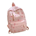 thumbnail image 5 of Bow Print Nylon Backpack, Lightweight Large Capacity Casual Daypack, Multi Pocket Adjustable Shoulder Strap Bookbag for School Daily Travel, 5 of 5