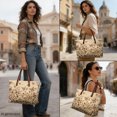 thumbnail image 4 of Eheartsgir Leopard Butterfly Print Waterproof Top Handle Tote Bag, Top Handle Bag with Large Capacity Lightweight Top Handle Satchel for Commute Daily Use, 4 of 6