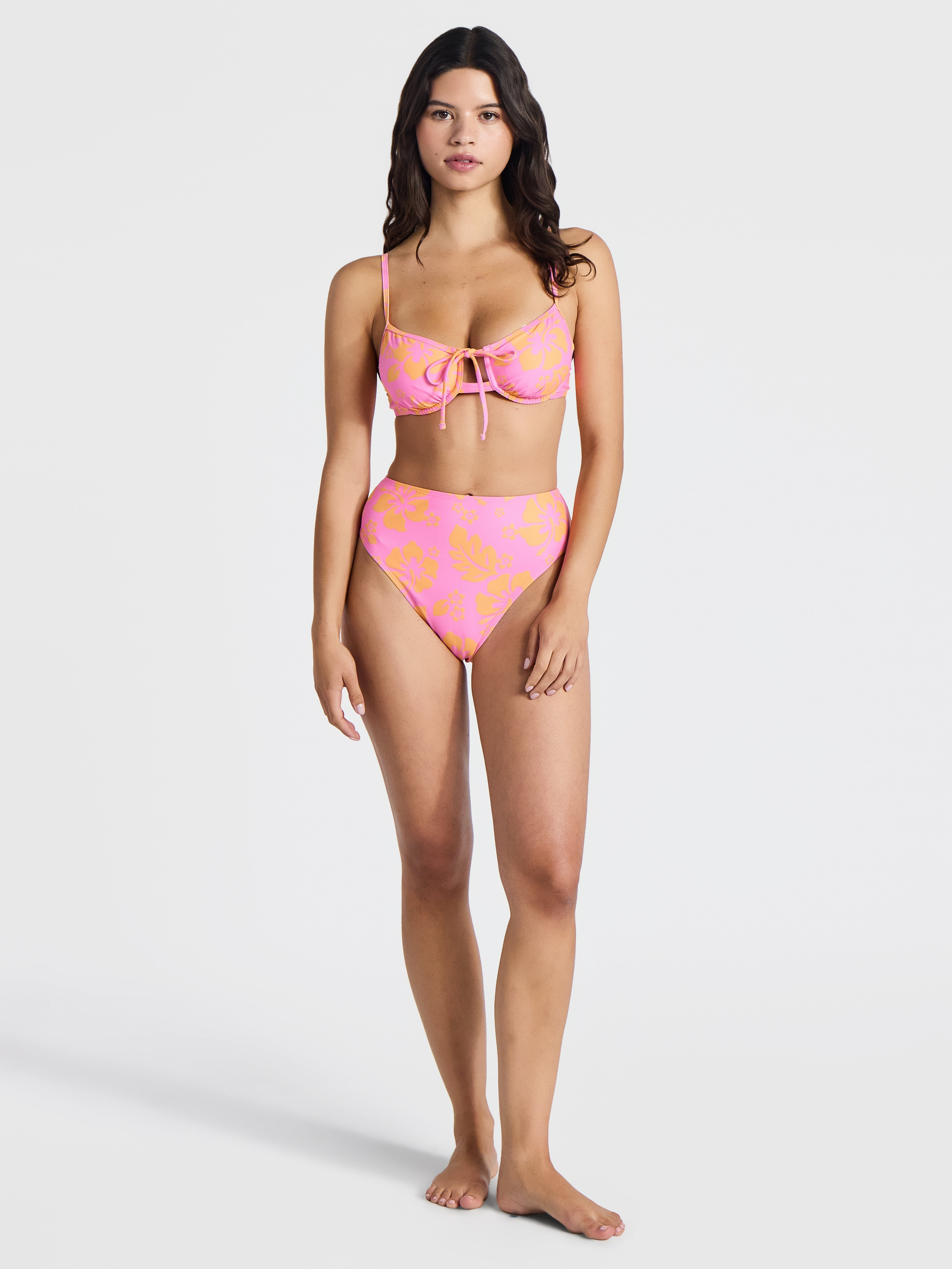 No Boundaries Hibiscus Printed Bikini Bottoms, Women’s