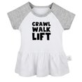 thumbnail image 1 of Crawl Walk Lift Funny Dresses For Baby, Newborn Babies Skirts, Infant Princess Dress, 0-24M Kids Graphic Clothes (Gray Raglan Dresses, 6-12 Months), 1 of 4