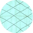 thumbnail image 1 of Ahgly Company Indoor Round Solid Light Blue Modern Area Rugs, 7' Round, 1 of 4