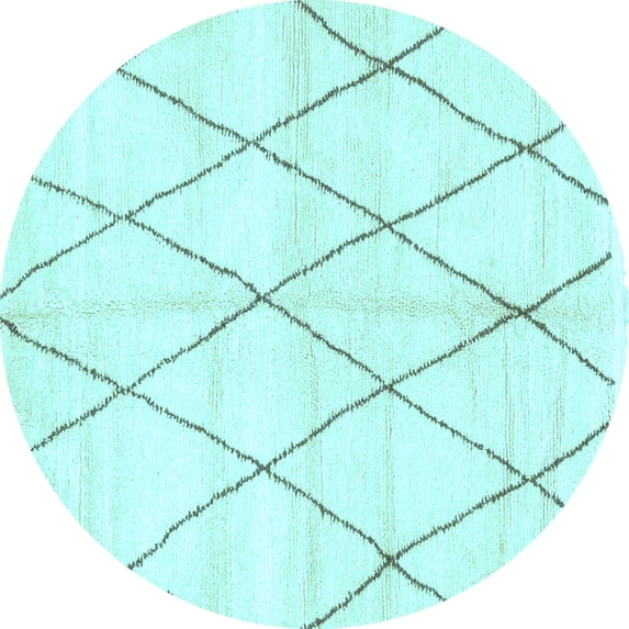 Ahgly Company Indoor Round Solid Light Blue Modern Area Rugs, 7' Round