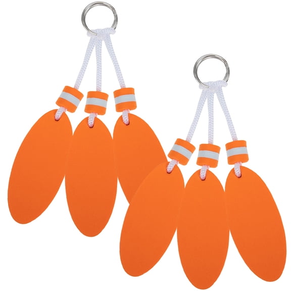 LOLIPPYY 6Pcs Lightweight Orange Floating Key Chains for Water Sports Fishing and Outdoor Key Storage