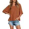 thumbnail image 2 of Half Sleeve T Shirts for Women Loose Fit Crewneck Plain Casual Blouse Basic Tee Shirt Summer Tops, 2 of 6