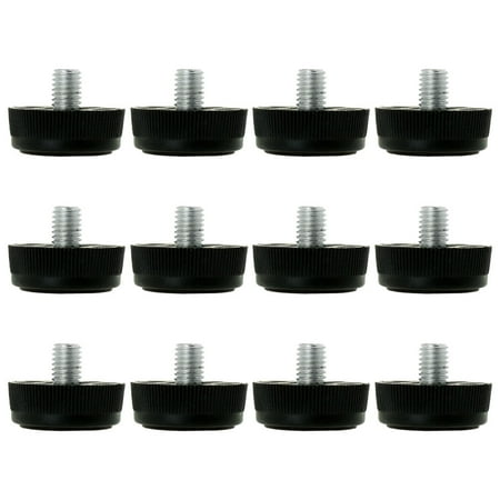 Uxcell 12pcs M8 x 10 x 30mm Screw on Furniture Glide Leveling Feet Adjustable Leveler Floor Cover