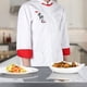 thumbnail image 4 of Bata de chef de manga larga uniforme de chef de estilo chino para hombres y mujeres (blanco XXL), 4 of 13