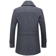 thumbnail image 3 of ANINEO Men Casual Woolen Overcoat Solid Color Double Collar Convertible Collar Padded Coats Fashion Male's Woolen Garment Classic Male Outwear, 3 of 8