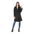 thumbnail image 5 of Haute Edition Women' Walker Wool Blend 3/4 Belted Long Jacket Winter Coat, 5 of 6